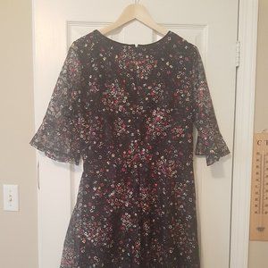 Black  lace dress with small flowers